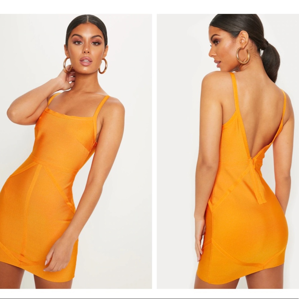PLT Orange Bodycon Dress